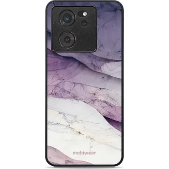 Pouzdro na mobilní telefon Lesklý kryt Mobiwear Glossy - Xiaomi 13T / 13T Pro - G028G - Bílý a fialový mramor (Prémiové lesklé pouzdro, obal, kryt Mobiwear Glossy na mobil Xiaomi 13T / 13T Pro - G028G - Bílý a fialový mramor, materiál Plast + TPU silikon - krytí po všech stranách,)