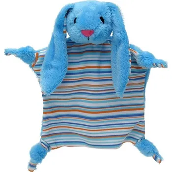 maňásek Králík 30 cm modrý, uzlíkový maňásek