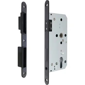 zadlabací zámek Magnetický zámek pro cylindrickou vložku - EN.304M.PZ.72.55.18 černý Chrom lesklý BB - na dózický klíč