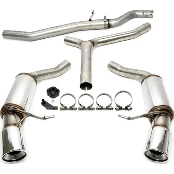 Tlumič výfuku TA Technix sportovní nerezový catback duplex výfuk Audi A5 (8T, 2007-2016), 1x 100 mm kulatá rovná nerezová koncovka s pertlem pro obě strany