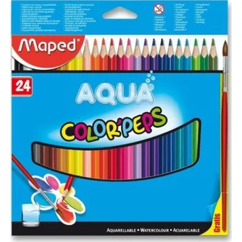Pastelka MAPED Trojhranné pastelky Aqua Color'Peps 24ks + štětec 25659