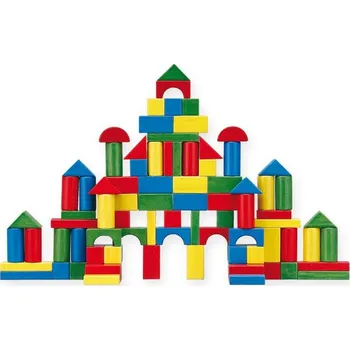 Dřevěná hračka WOTO Skládací kostky 60 ks