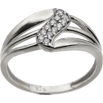 Prsten Zlatý prsten z bílého zlata se zirkony AZR2738W, vel. 58, 2.15 g (585/1000)