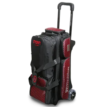 Taška na bowlingovou kouli TAŠKA NA 3 KOULE NA KOLEČKÁCH THUNDER KOSTKOVANÁ ČERNÁ/ČERVENÁ