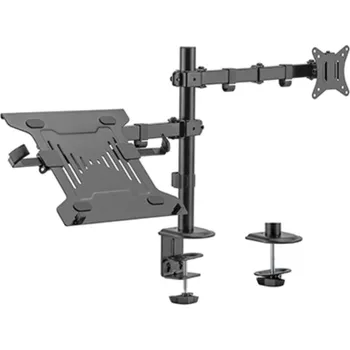 Notebook Držák monitoru Brateck LDT66-C024ML jedno kloubové rameno + jeden držák laptopu vedle sebe na tyčové
