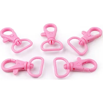 Plastová karabina průvlek 17 mm, barva 2 růžová sv.