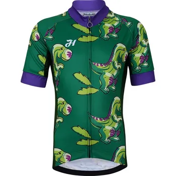 cyklistický dres HOLOKOLO Cyklistický dres s krátkým rukávem - DINOSAURS KIDS - zelená