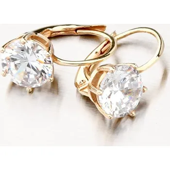 Náušnice Dámské náušnice žluté zlato 585 zirkon korunky 663P-120627