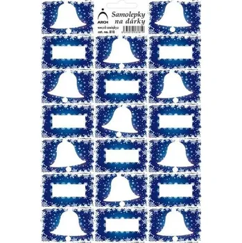 samolepka Vánoční samolepky na dárky Zvonky - modré