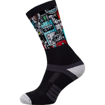 Dámské ponožky Ponožky ELEVEN Suba Roboart černé Velikost: XL (45-47)