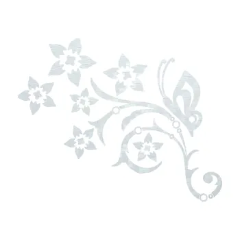 Samolepící dekorace SAMOLEPKA Květina dekor 047 levá s motýlem (51 - 3D karbon bílý) NA AUTO, NÁLEPKA, FÓLIE, POLEP, TUNING, VLASTNÍ TEXT, TISK, AUTOSAMOLEPKY.cz, POLEPY, OBRÁZEK, LOGO, SAMOLEPKY