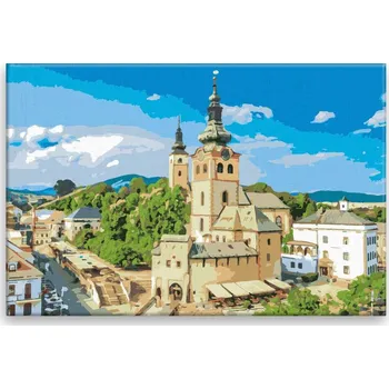 Dětské zboží Malování podle čísel - Hrad Banská Bystrica - 60x40 cm, bez dřevěného rámu - CZ výroba