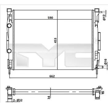 Chladič motoru Chladič, chlazení motoru TYC 728-0054