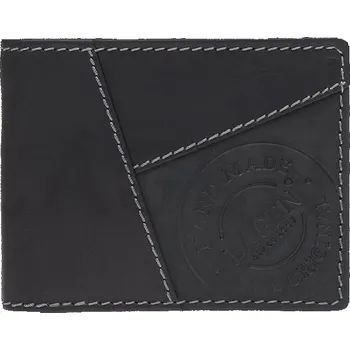 Peněženka Pánská kožená peněženka Lagen s prošíváním velká - černá