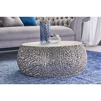 Konferenční stolek Konferenční stolek - Leaf, stříbrný 73 cm