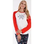 Dámské pyžamo dlouhé Vienetta Secret Vánoční dárek bílá XL