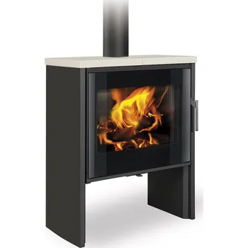 Krbová kamna ROMOTOP RIANO N04 krbová kamna 4,5-11,7 kW, holubí šeď