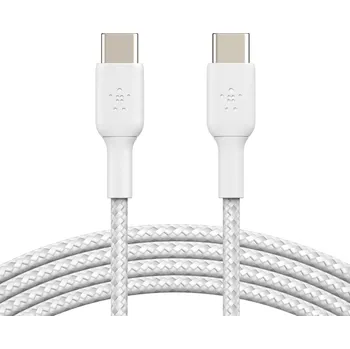 Datový kabel Belkin CAB004bt1MWH oplétaný USB-C - USB-C, 1m, bílý