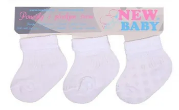 New Baby Kojenecké pruhované ponožky bílé 3 ks
