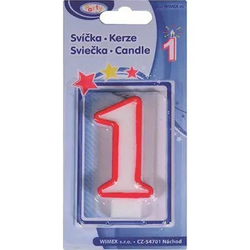 Svíčka Svíčka 1, číslová, 75mm, 1ks