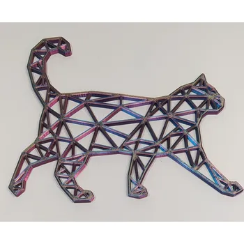 Fialová kočka - metalická dekorace