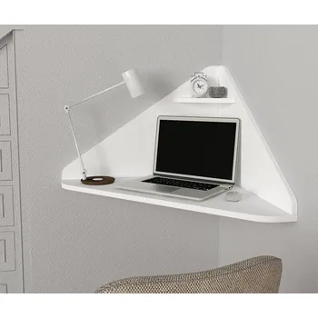 Psací stůl Závěsná PC police rohová BERRY bílá