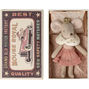plyšák Maileg Myška princezna v krabičce od sirek Maileg Princess Mouse, Little Sister in Matchbox