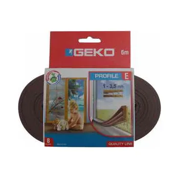 Těsnění do okna a dveří GEKO - Samolepící těsnění do oken EPDM guma E-profil 9x4mm/6m - hnědé