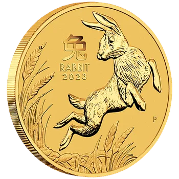 Lunární série III. - zlatá mince Year of the Rabbit (Rok králíka) 1/20 Oz 2023