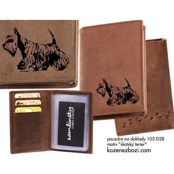 Obal na doklad Pouzdro Na Doklady "Skotský Terier" - Dárek pro milovníka psů