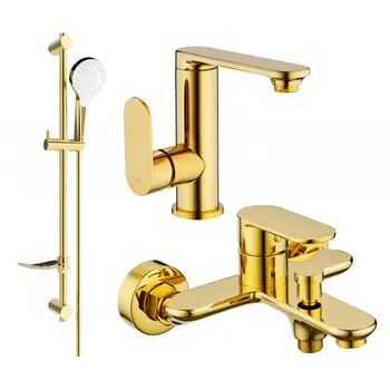Vodovodní baterie Mexen Milo DF05 vanová sada, zlatá - 713053DF05-50 Bateriové soupravy