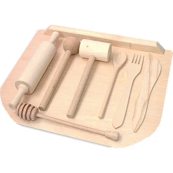 Dřevěná hračka Dřevěná kuchyňská sada pro děti, 8 prvků galanteriadrew