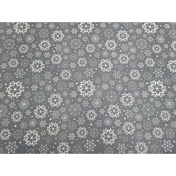 BYTEMA Dekorační látka VLOČKY ŠEDÉ ŠÍŘE 140 CM