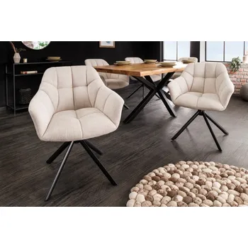 Jídelní židle Retro elegantní jídelní křeslo Mariposa v barvě šampaňského se šikmýma černýma nohama 65cm