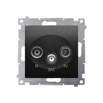 Elektrická zásuvka Anténní zásuvka R-TV-SAT černá Kontakt-Simon 54