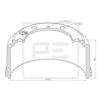 Brzdový buben Brzdový buben přední 325x155x192/204/245/20x6 Man 8667