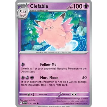 Sběratelská karetní hra Clefable 036/165 - Scarlet & Violet 151 Typ karty: Reverse Holo