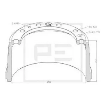 Brzdový buben Brzdový buben 381x189x242/285/335/23x10 pro IVECO TurboStar 5751