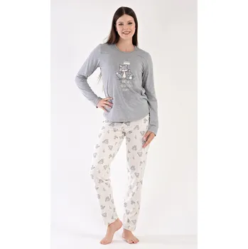 Dámské pyžamo Vienetta Secret Forest Party šedé, S