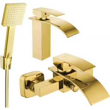 Vodovodní baterie Mexen Aries R45 vanová sada, zlatá - 744803R45-50 Bateriové soupravy