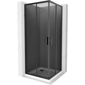 Mexen Rio sprchový kout čtvercový 90 x 90 cm, grafit, černý + vanička Flat, bílý - 860-090-090-70-40-4010B Sprchové kouty s vaničkou