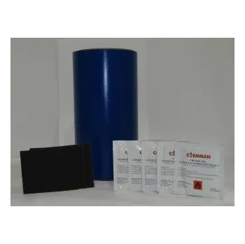 Lepící sada Sada na opravu (záplata) autoplachet 220x22 cm + 5x lepidlo + 5x brusný papír MODRÁ 19753