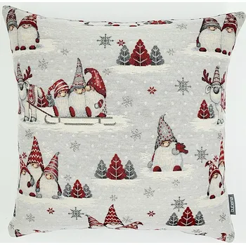 Dekorativní polštářek BYTEMA Vánoční gobelínový povlak VÁNOČNÍ SKŘÍTCI II 45 x 45 cm