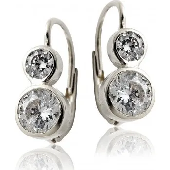Náušnice Zlaté náušnice čiré zirkony - VE165 - bílé zlato (Náušnice se zirkony v bílém zlatě)