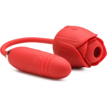 Vibrátor Bloomgasm Romping Rose 10X Suction Rose & Thrusting Vibrator Red