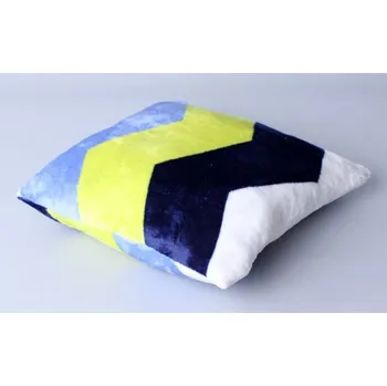 Povlak na dekorativní polštářek Povlak na polštářek mikroplyš, velikost: 40x40cm, varianta: zig-zak zelená