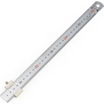 Úhloměr Nerezové pravítko SHINWA s dorazem - 300 mm