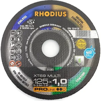Řezný kotouč RHODIUS Řezný kotouč 125x1 multi 125x1,0x22,23 multi XT69