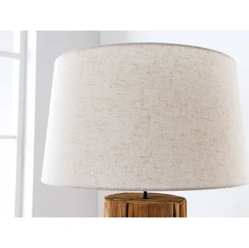 Stojací lampa Textilní stínítko kulatého tvaru na stojací lampu Treety v přírodní lněné barvě 50cm