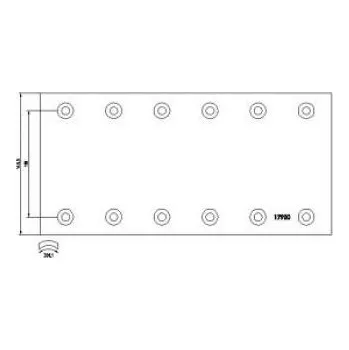 Brzdová čelist Brzdové obložení "00" DAF, Man, Neoplan, Perrot 7879